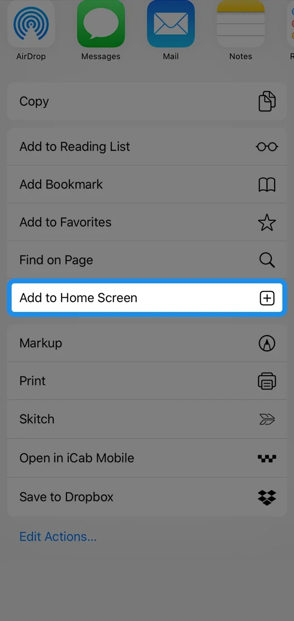 Open the menu and add the 1win shortcut to your home screen.
