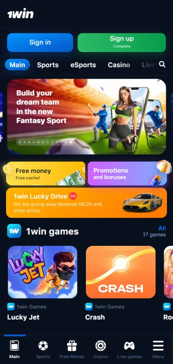Open the mobile version of 1win added to your iOS device and start playing.