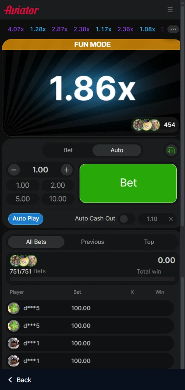 Try the autobet feature available in the Aviator game at 1win.