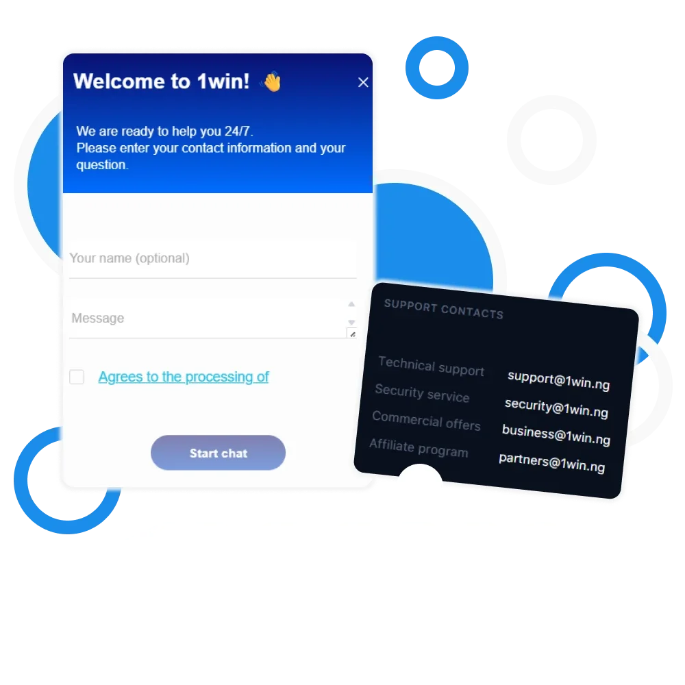 Explore ways to contact the 1win support team.