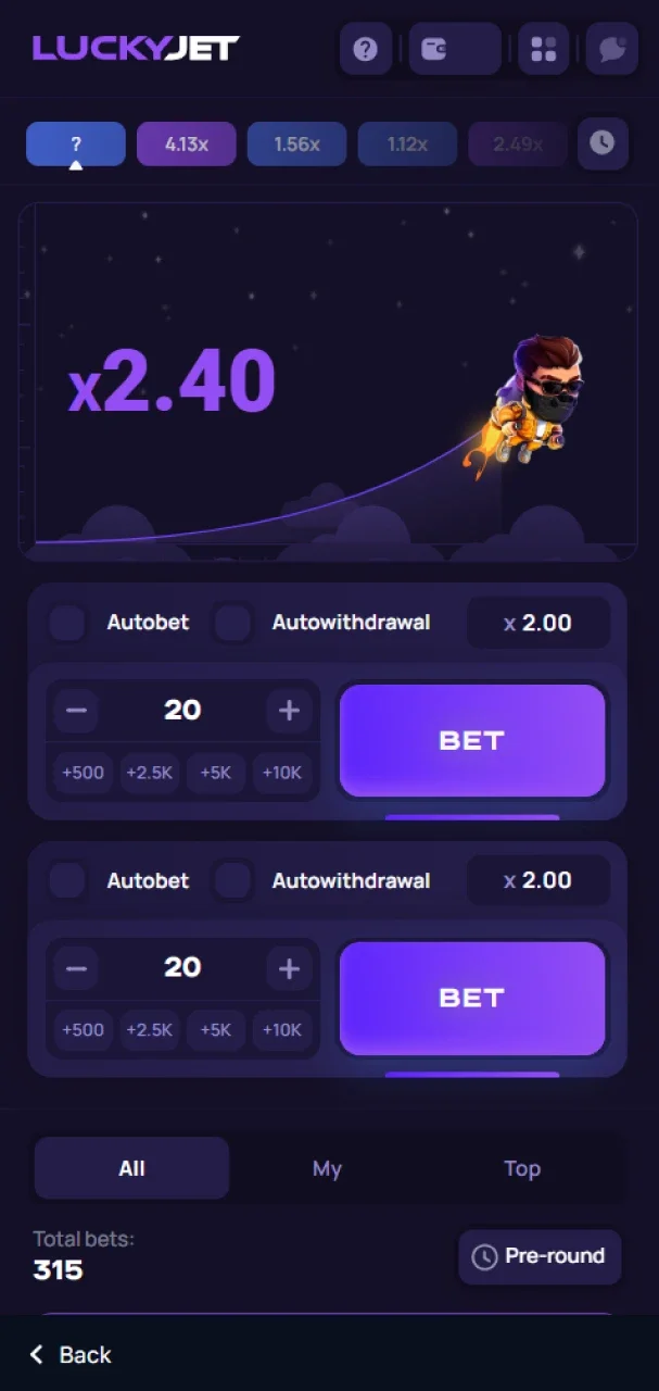 Play the Lucky Jet game available on the official 1win platform.