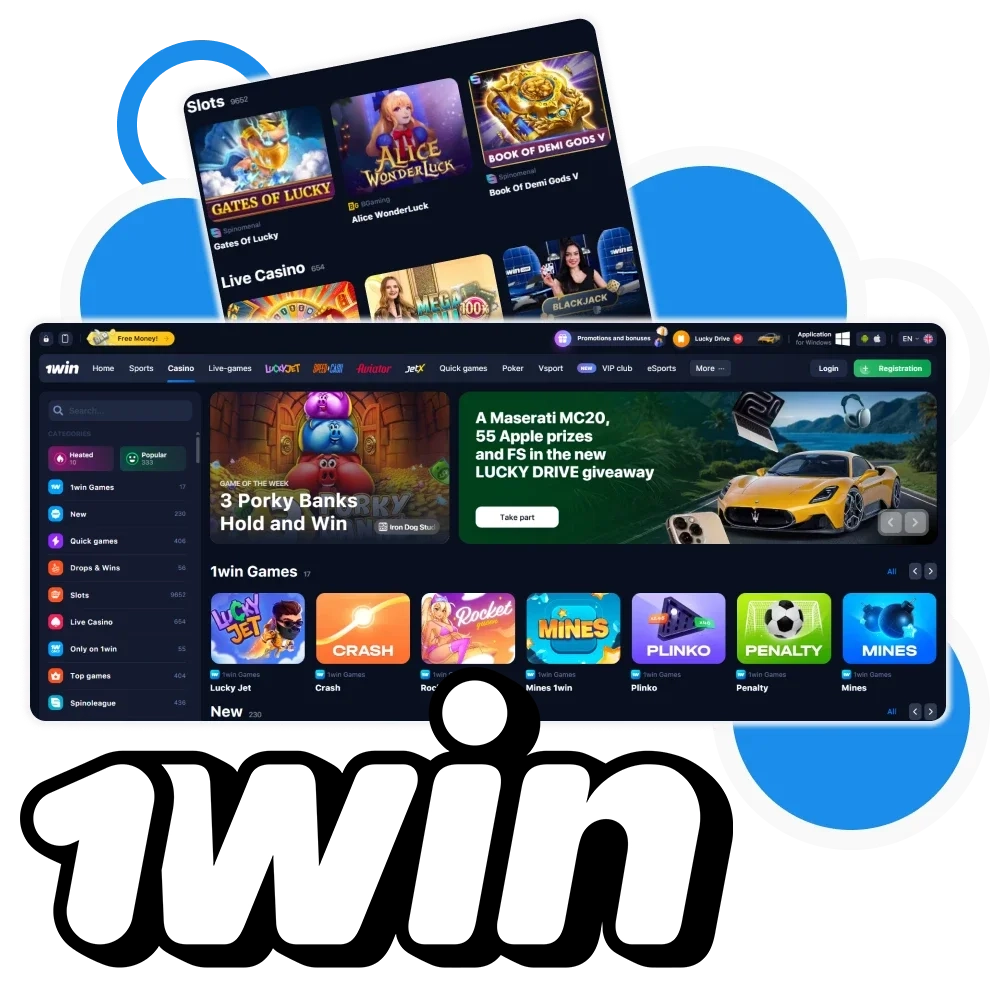 1win Casino offers a wide range of games such as slots, table games, roulette, etc.