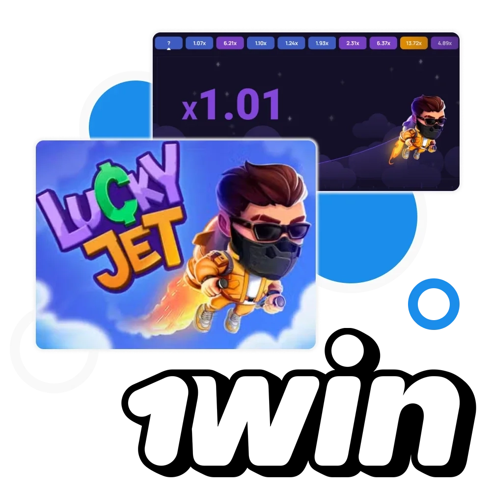 Find the Lucky Jet game on the official 1win platform and start playing.