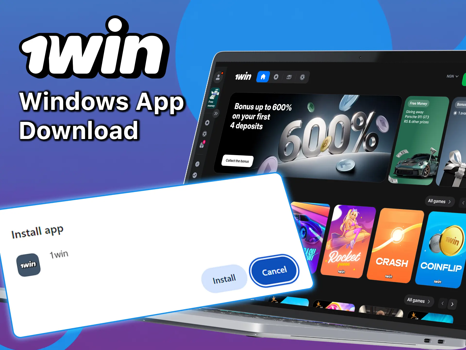 Open the 1win app for Windows for a comfortable gaming experience.