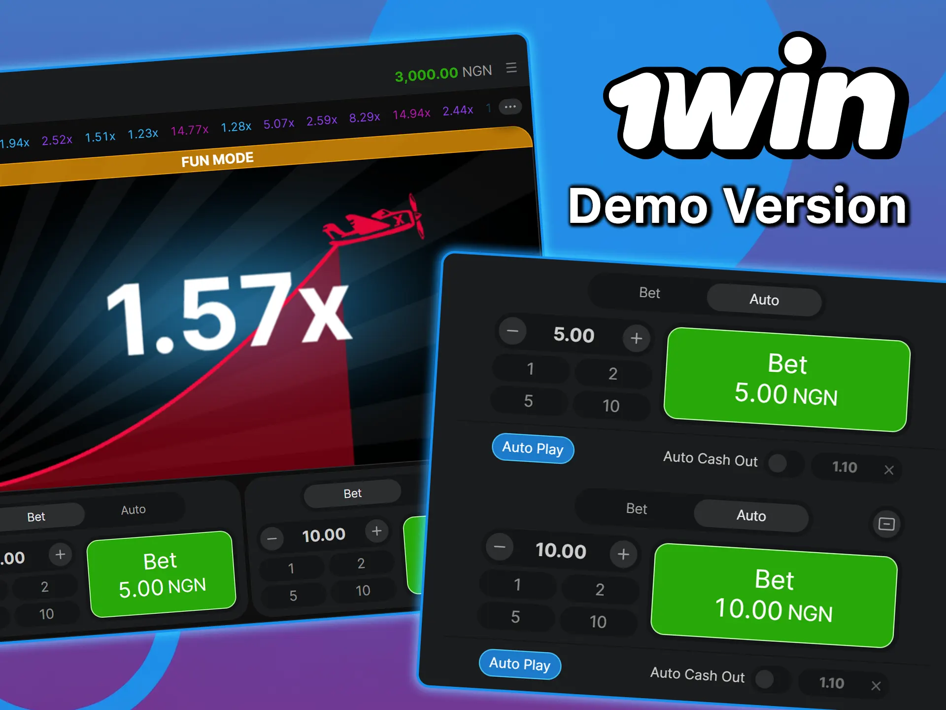 Register on the 1win platform to play the free demo version of Aviator.