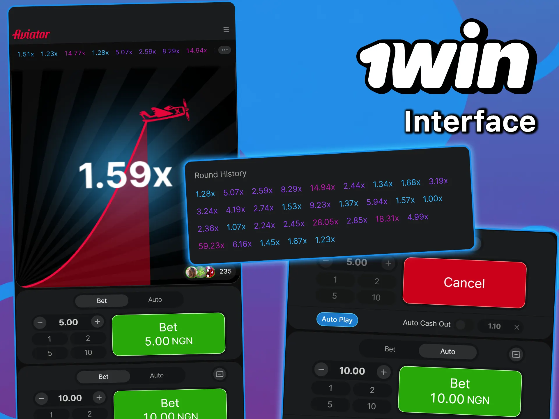 Check out the user-friendly Aviator interface at 1win.