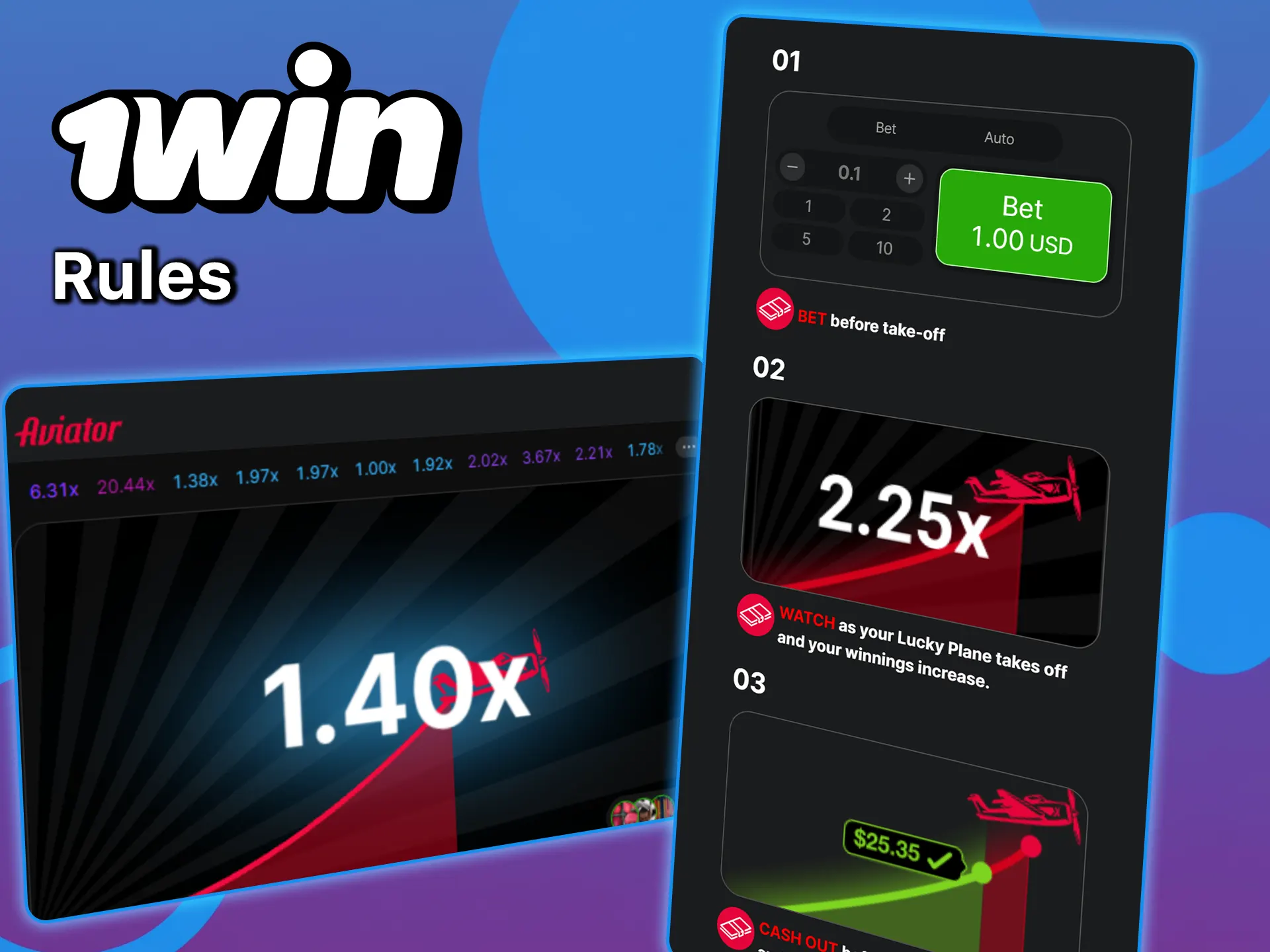 Learn the rules of Aviator at 1win and join the game.