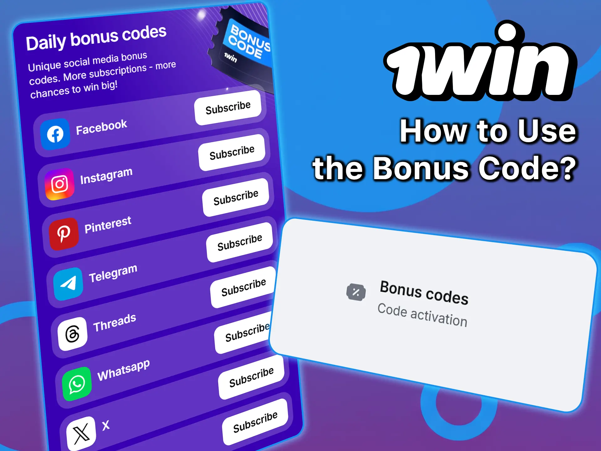Use bonus codes before depositing funds into your 1win account.