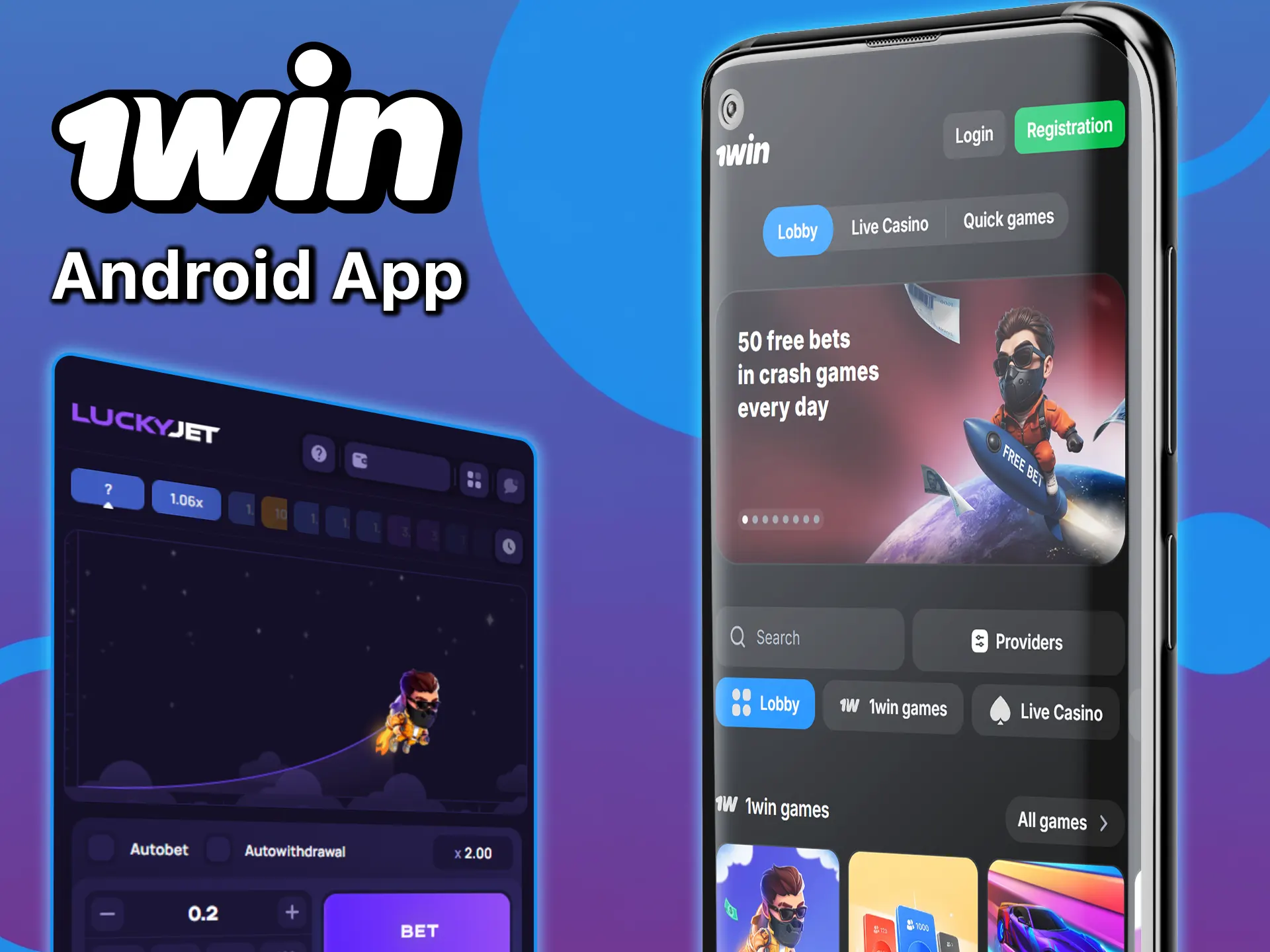 Log in to your account and download the convenient 1win app for Android.