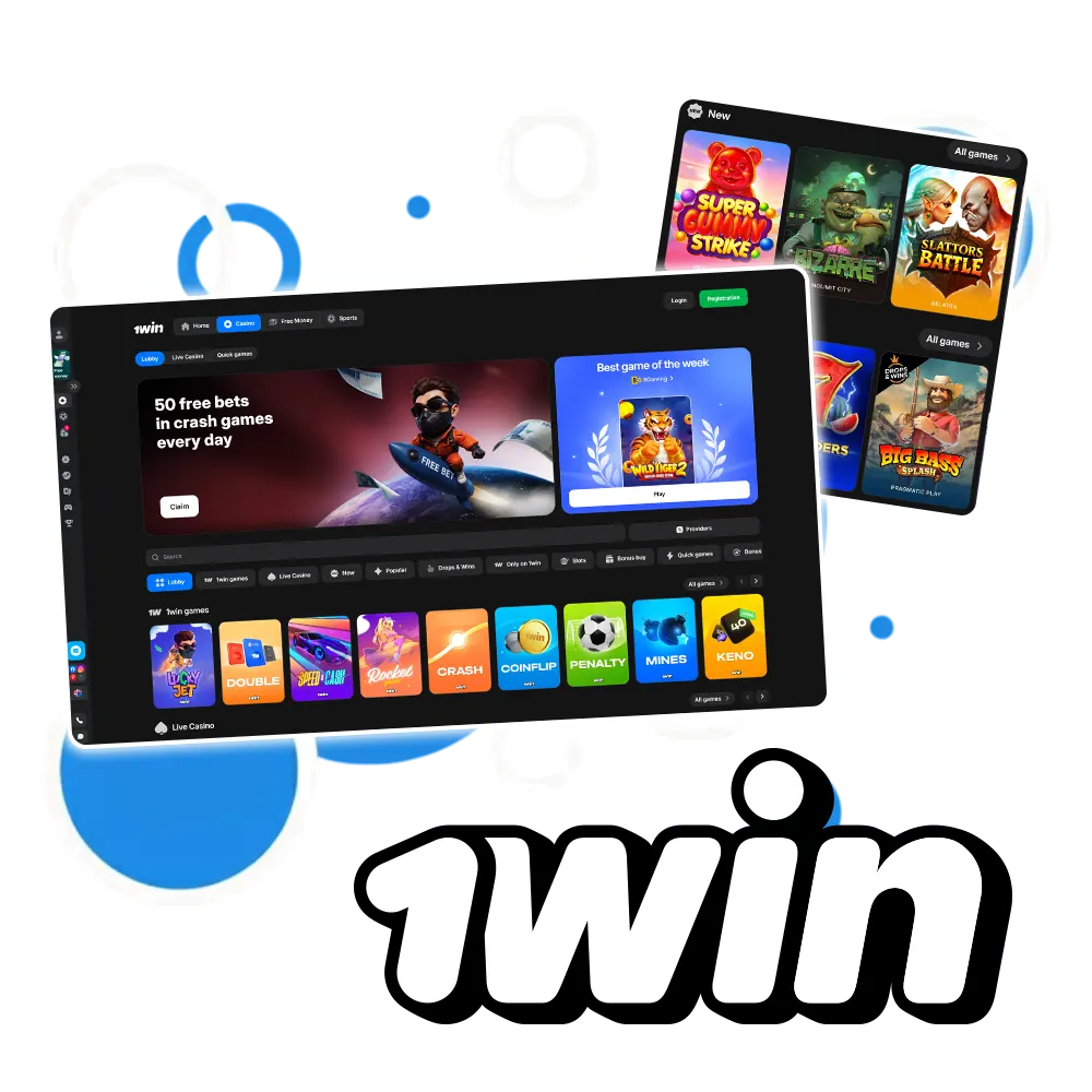 1win Casino offers a wide range of games such as slots, table games, roulette, etc.