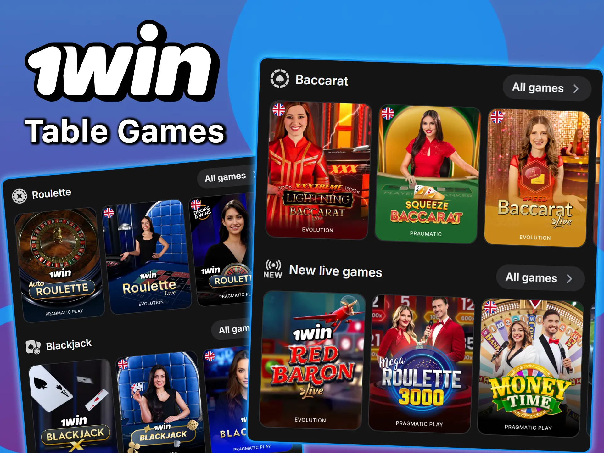 Log in to your account and play 1win table games.