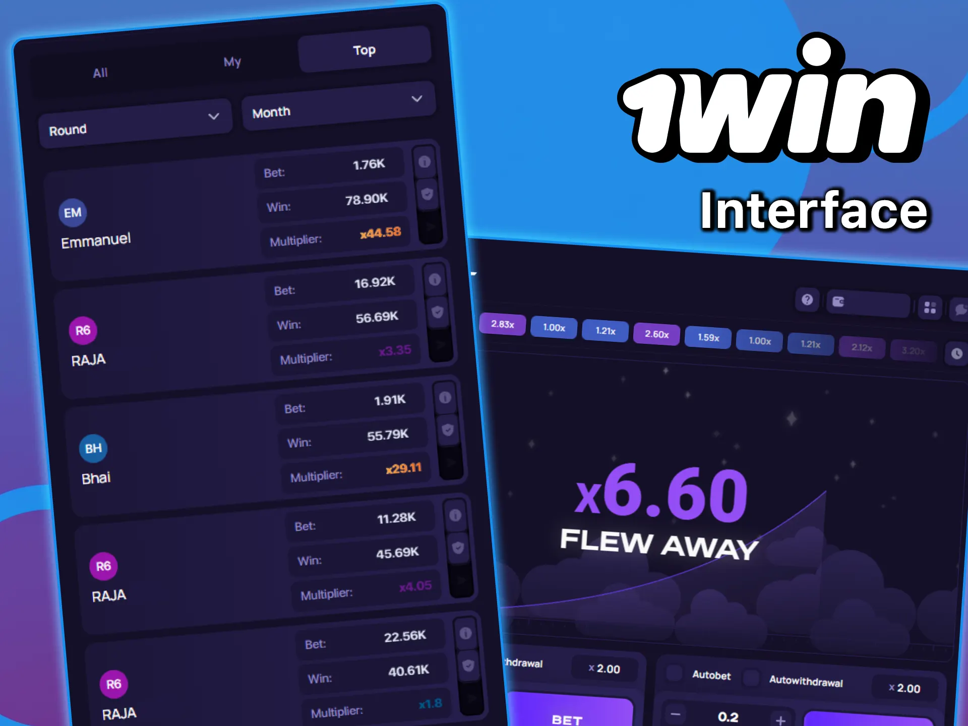 Check out the user-friendly Lucky Jet interface at 1win.