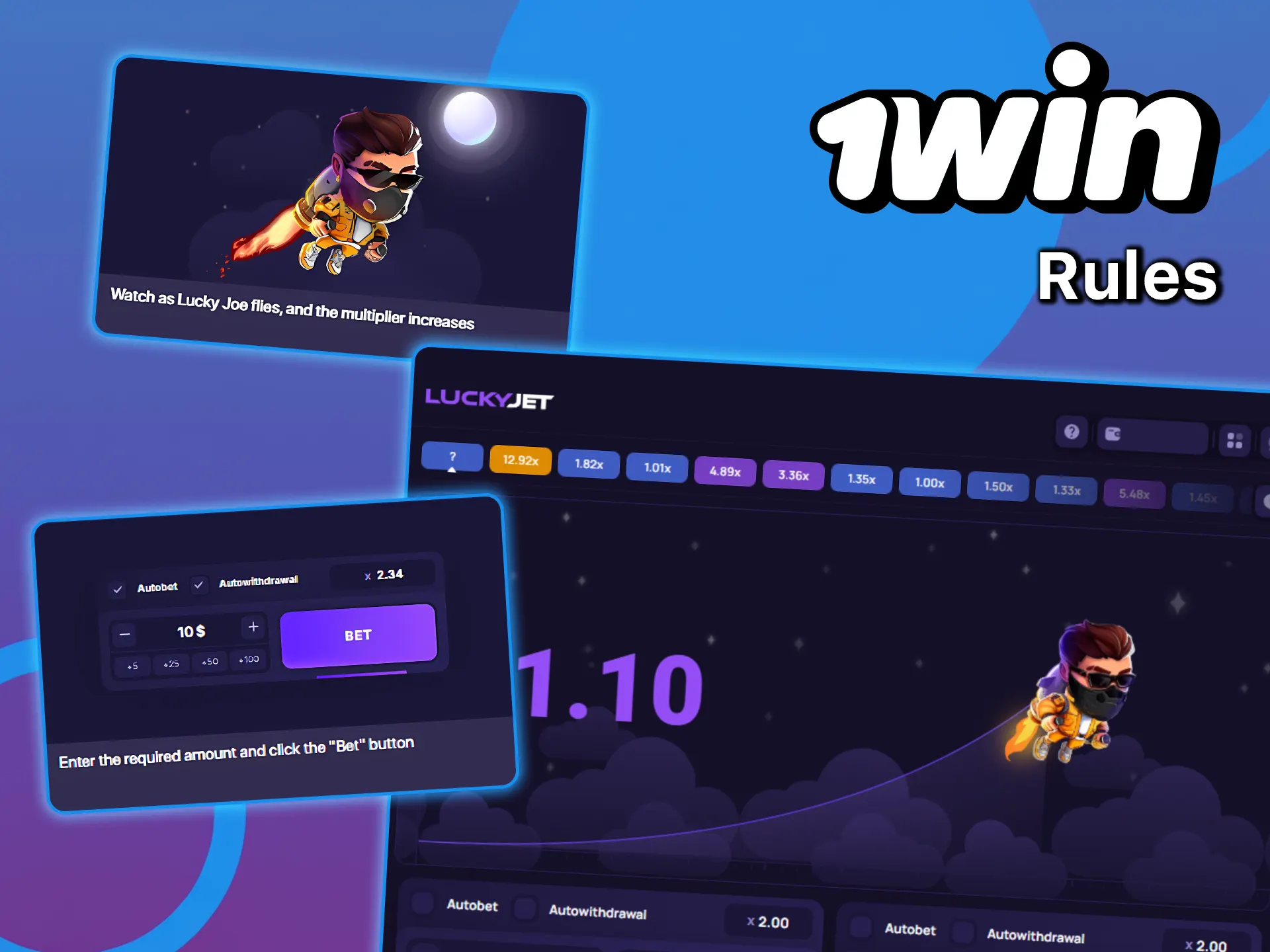 Learn the rules of Lucky Jet at 1win and play with confidence.