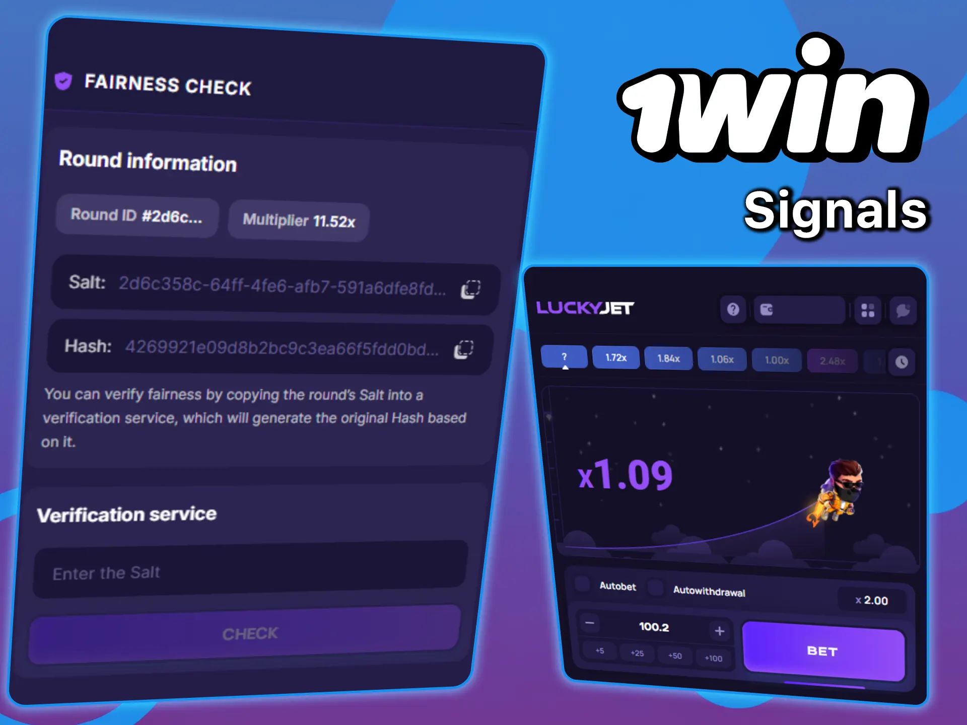 Try the fair game Lucky Jet at 1win Casino.