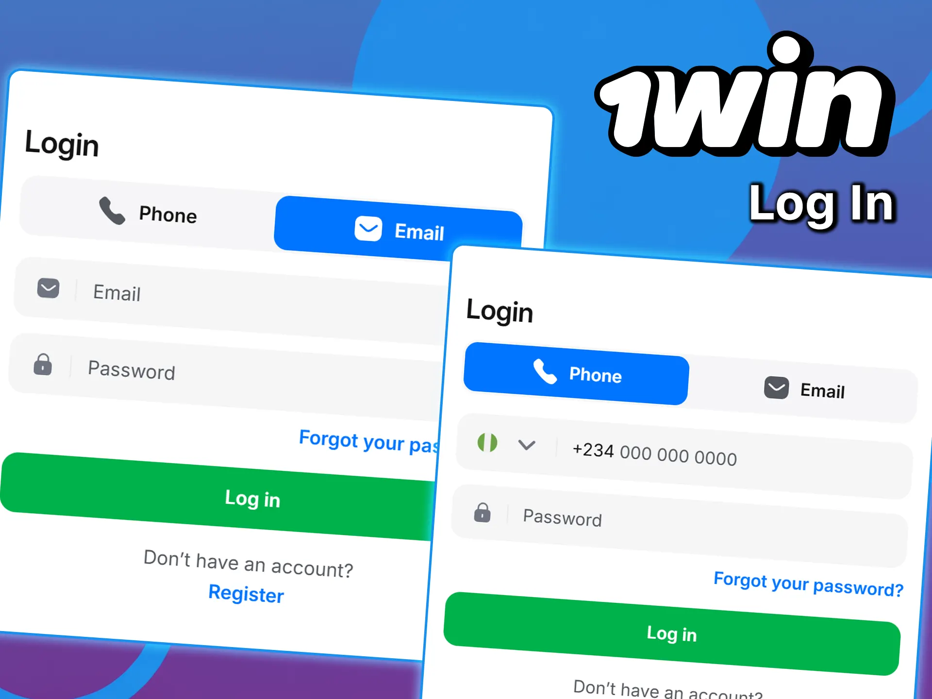 Log in and access your 1win account.