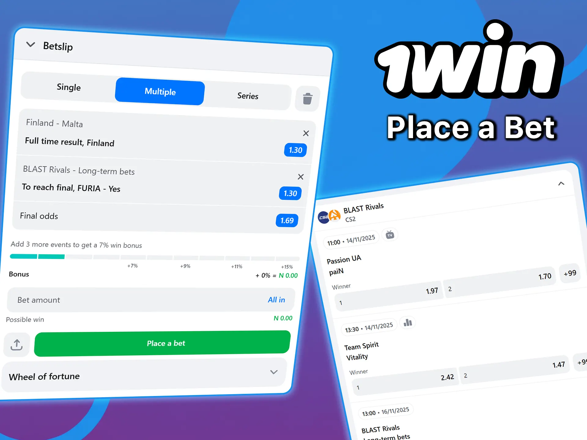 See how the betting process works at 1win