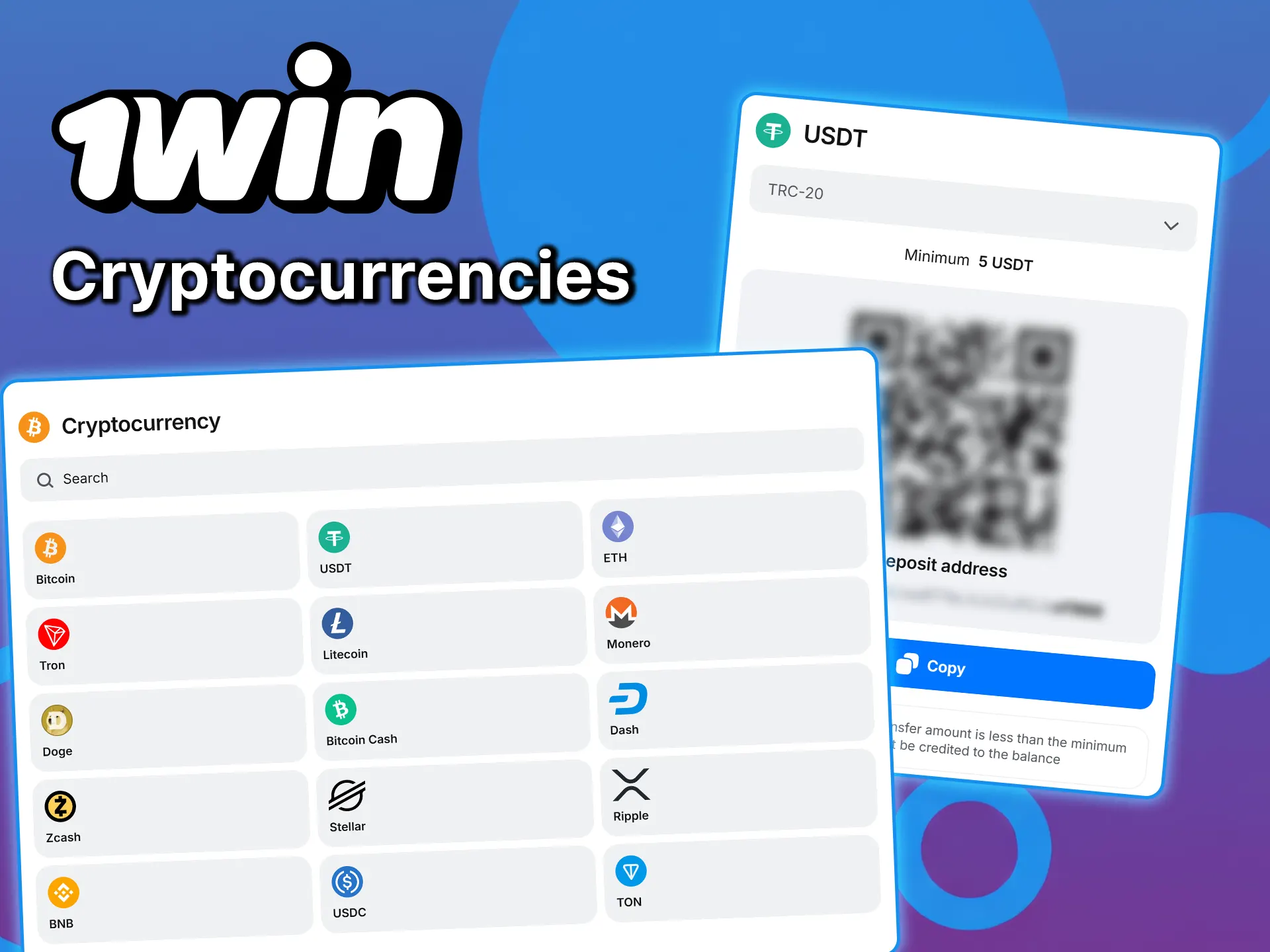 Try convenient crypto payments at 1win.