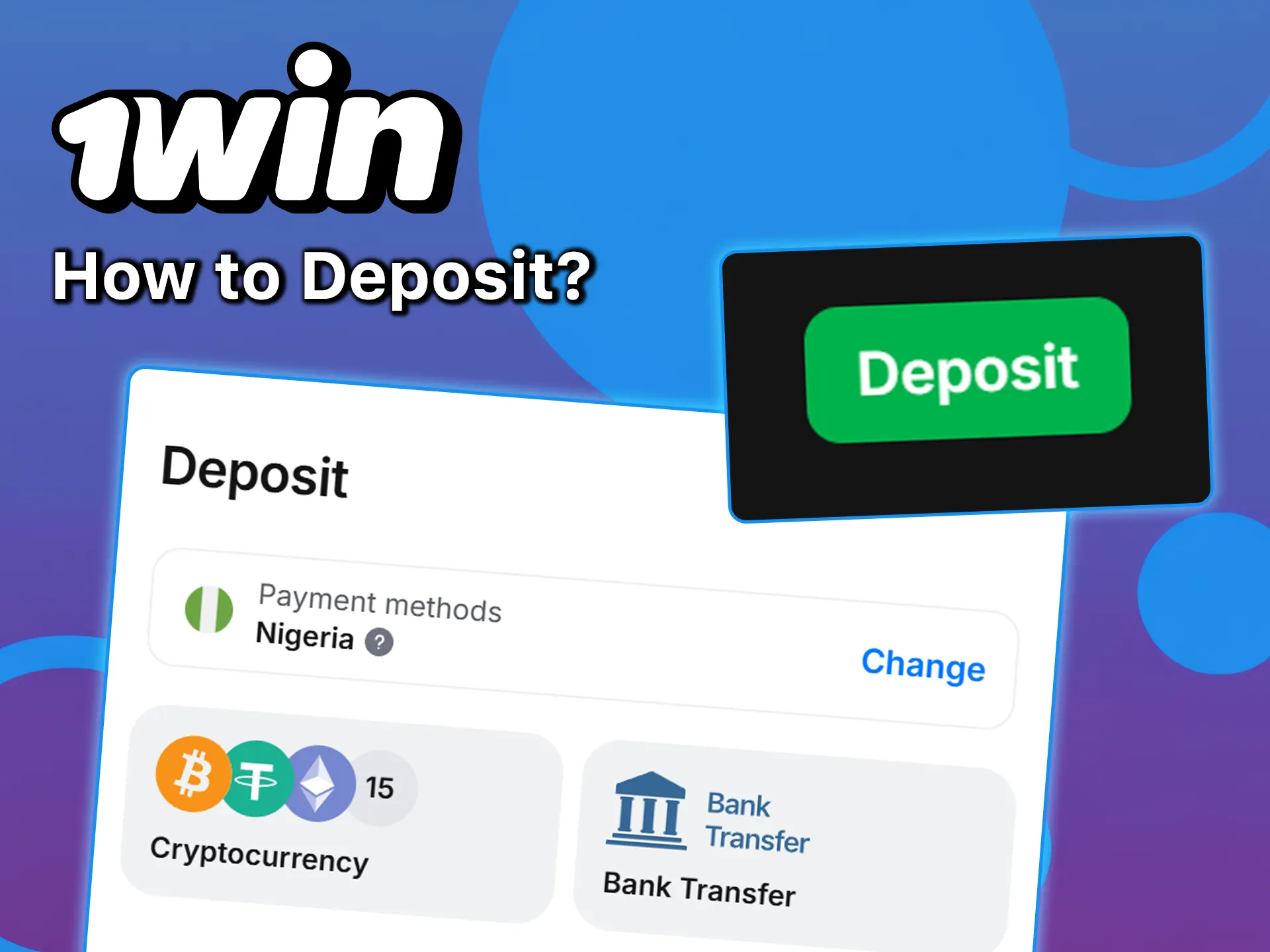 Register and top up your balance at 1win.