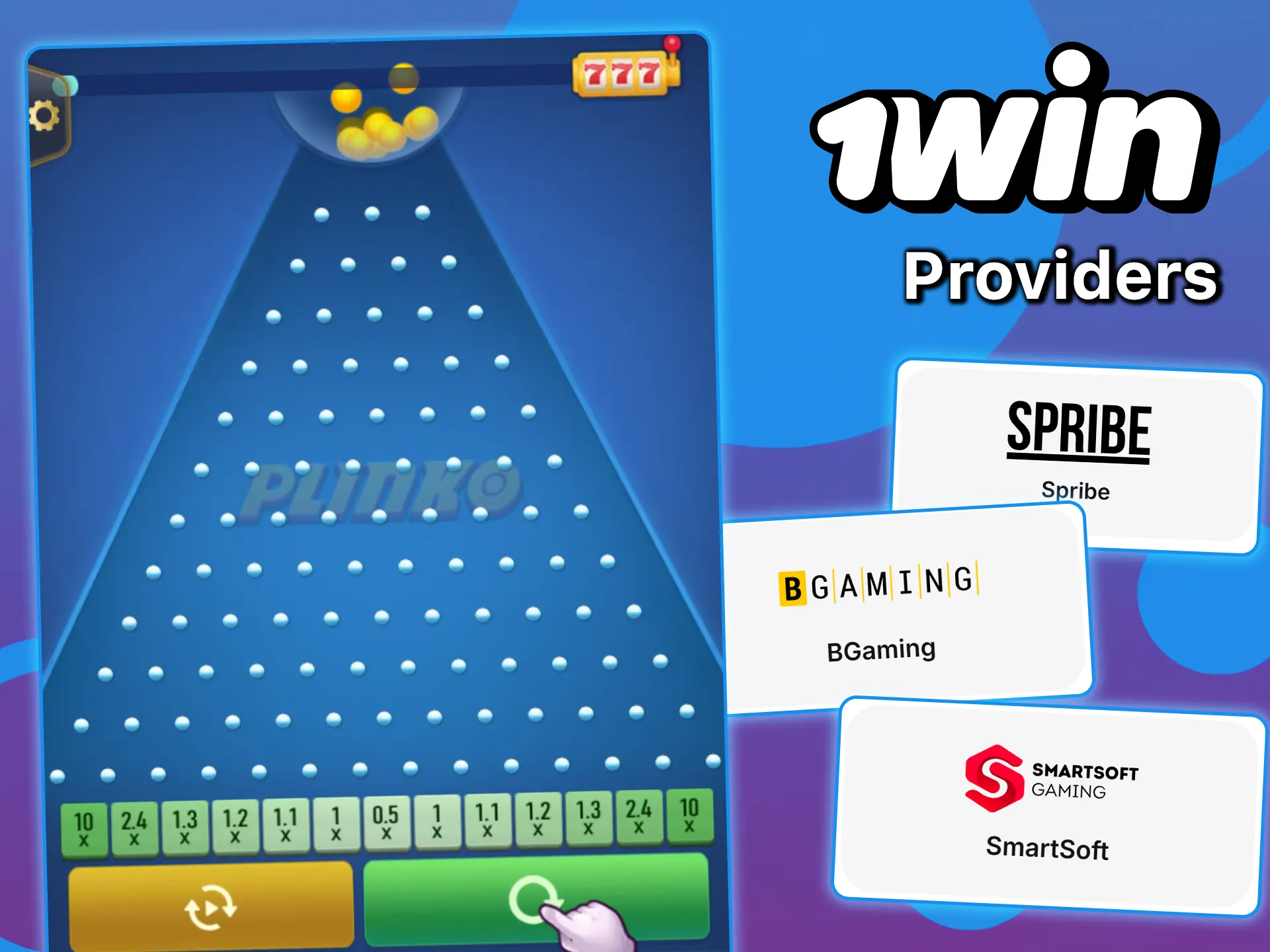 Discover the providers of Plinko at 1win and select your favorite.