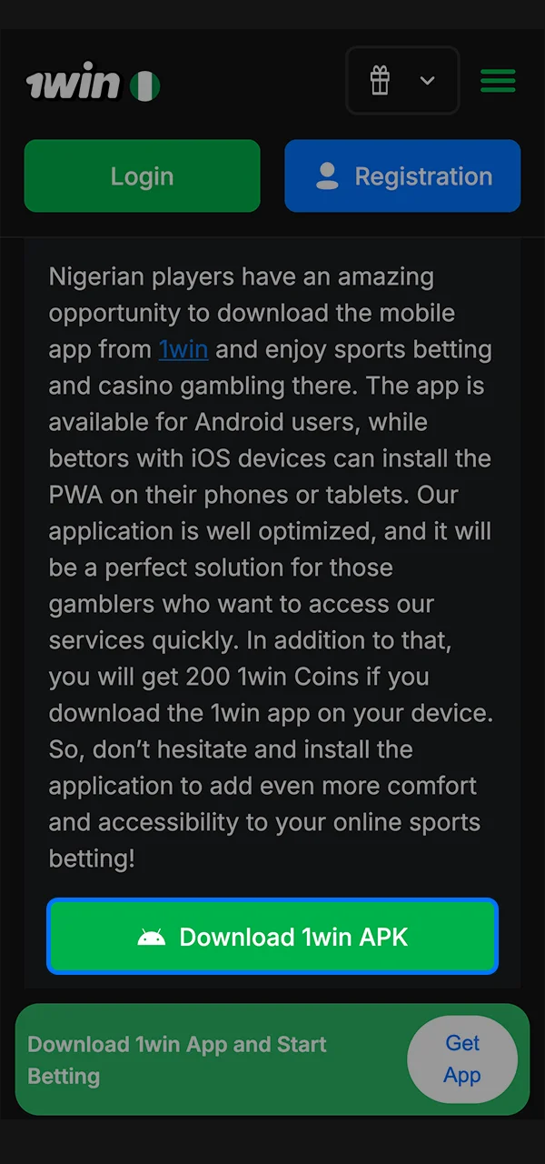 Use the direct link to register on the official 1win website.